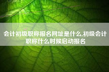 会计初级职称报名网址是什么,初级会计职称什么时候启动报名
