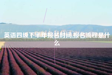 英语四级下半年报名时间,报名流程是什么