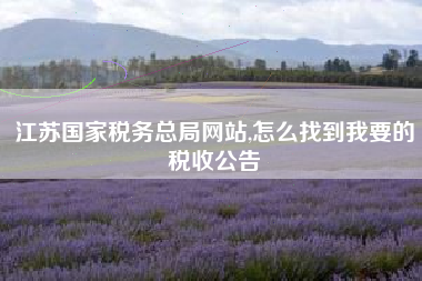 江苏国家税务总局网站,怎么找到我要的税收公告