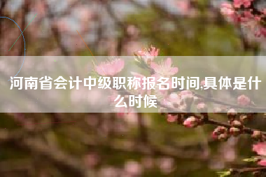 河南省会计中级职称报名时间,具体是什么时候