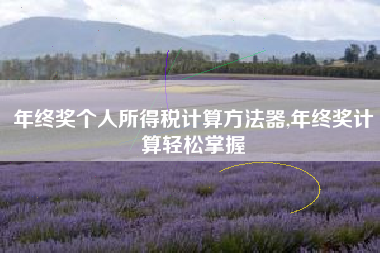 年终奖个人所得税计算方法器,年终奖计算轻松掌握