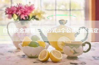自有资金测算三个公式,3个公式轻松搞定