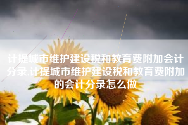 详细阅读:计提城市维护建设税和教育费附加会计分录,计提城市维护建设税和教育费附加的会计分录怎么做 计提城市维护建设税和教育费附加会计分录,计提城市维护建设税和教育费附加的会计分录怎么做