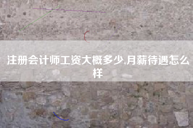 注册会计师工资大概多少,月薪待遇怎么样