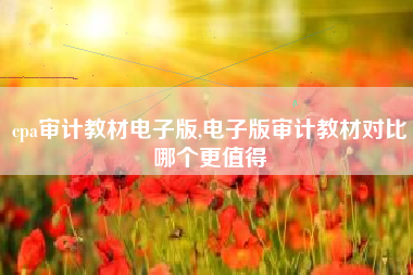 cpa审计教材电子版,电子版审计教材对比哪个更值得