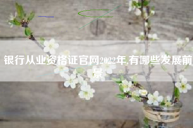 详细阅读:银行从业资格证官网2022年,有哪些发展前景 银行从业资格证官网2022年,有哪些发展前景