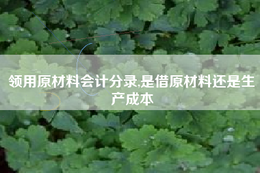 详细阅读:领用原材料会计分录,是借原材料还是生产成本 领用原材料会计分录,是借原材料还是生产成本