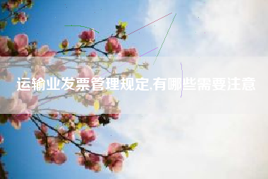 详细阅读:运输业发票管理规定,有哪些需要注意 运输业发票管理规定,有哪些需要注意