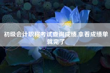 初级会计职称考试查询成绩,拿着成绩单就完了