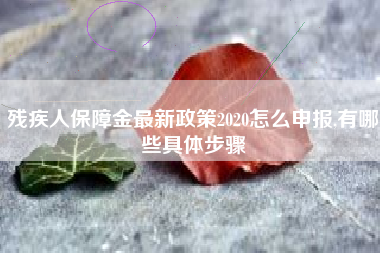 残疾人保障金最新政策2020怎么申报,有哪些具体步骤