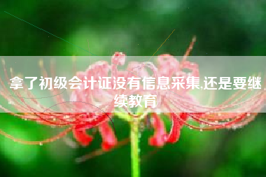 详细阅读:拿了初级会计证没有信息采集,还是要继续教育 拿了初级会计证没有信息采集,还是要继续教育