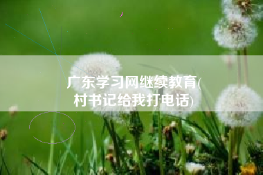 广东学习网继续教育(
村书记给我打电话)