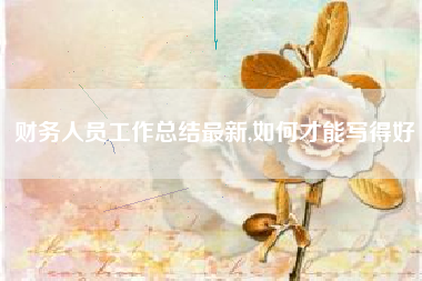 财务人员工作总结最新,如何才能写得好