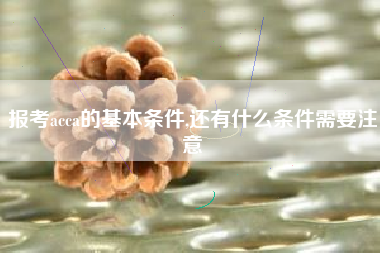 报考acca的基本条件,还有什么条件需要注意