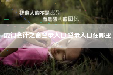 厦门会计之窗登录入口,登录入口在哪里