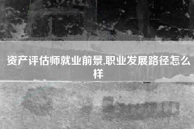 资产评估师就业前景,职业发展路径怎么样