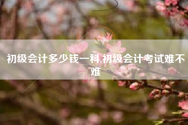 初级会计多少钱一科,初级会计考试难不难