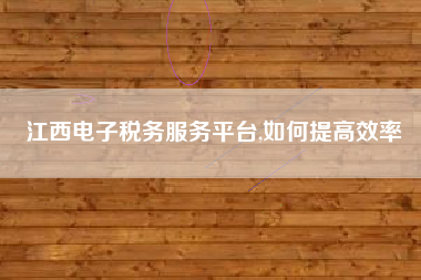 江西电子税务服务平台,如何提高效率