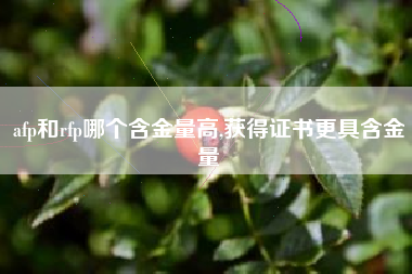 afp和rfp哪个含金量高,获得证书更具含金量
