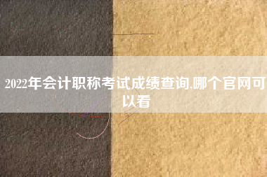 2022年会计职称考试成绩查询,哪个官网可以看