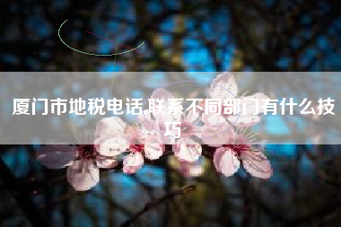 厦门市地税电话,联系不同部门有什么技巧