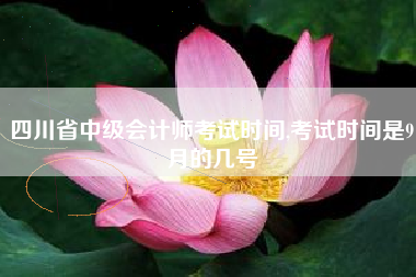 四川省中级会计师考试时间,考试时间是9月的几号