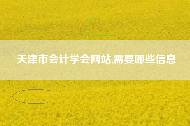 天津市会计学会网站,需要哪些信息