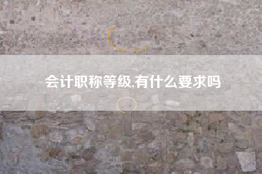 会计职称等级,有什么要求吗