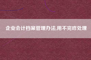 企业会计档案管理办法,用不完咋处理