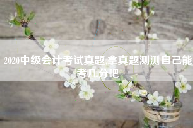 2020中级会计考试真题,拿真题测测自己能考几分吧