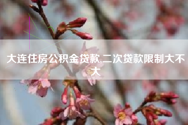 大连住房公积金贷款,二次贷款限制大不大