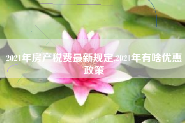2021年房产税费最新规定,2021年有啥优惠政策