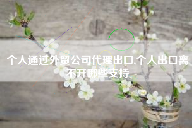 个人通过外贸公司代理出口,个人出口离不开哪些支持