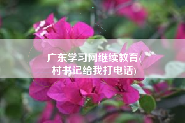 广东学习网继续教育(
村书记给我打电话)