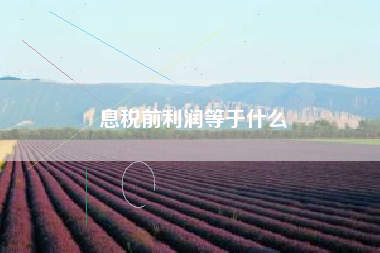 息税前利润等于什么