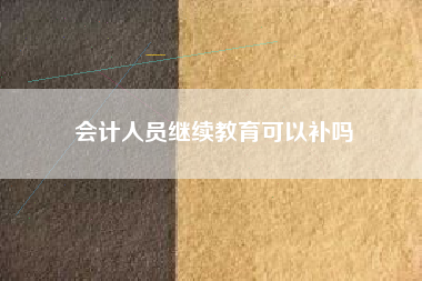 详细阅读:会计人员继续教育可以补吗 会计人员继续教育可以补吗