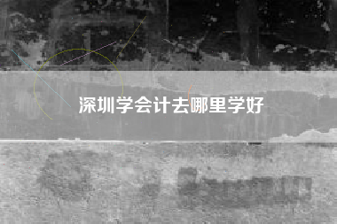 深圳学会计去哪里学好