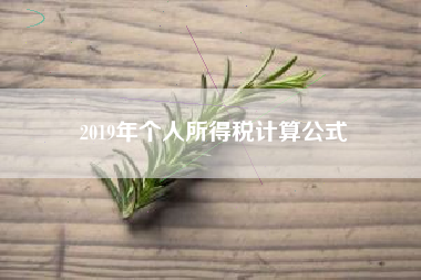 2019年个人所得税计算公式