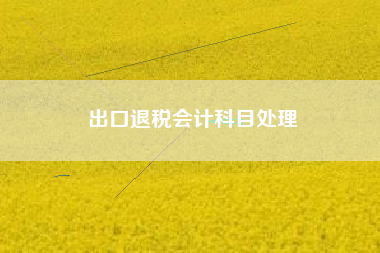 出口退税会计科目处理