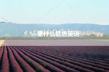 acc是什么意思英语