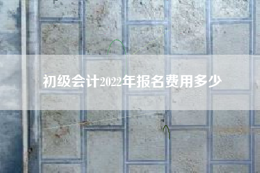 初级会计2022年报名费用多少
