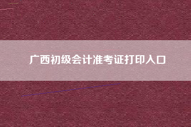详细阅读:广西初级会计准考证打印入口 广西初级会计准考证打印入口