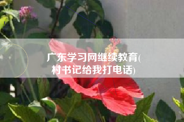 广东学习网继续教育(
村书记给我打电话)
