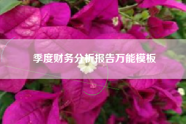 详细阅读:季度财务分析报告万能模板 季度财务分析报告万能模板