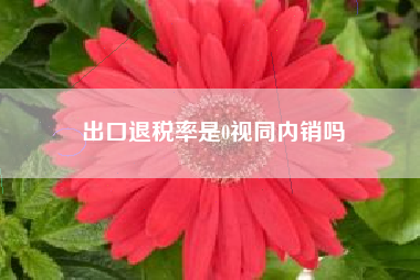 详细阅读:出口退税率是0视同内销吗 出口退税率是0视同内销吗