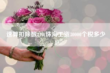 速算扣除数210(珠海工资30000个税多少
)